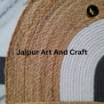 thumbnail image 2 of Jaipur Art And Craft Braided Half Circle Black, White Doormat, Eco Friendly Jute Mat (5x1.5 Sq ft), 2 of 8