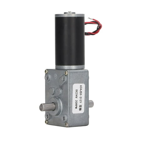 

Gear Motor DC 24V Speed Reduction Self Locking Dual Shaft Reversible Worm Geared Motor 20RPM