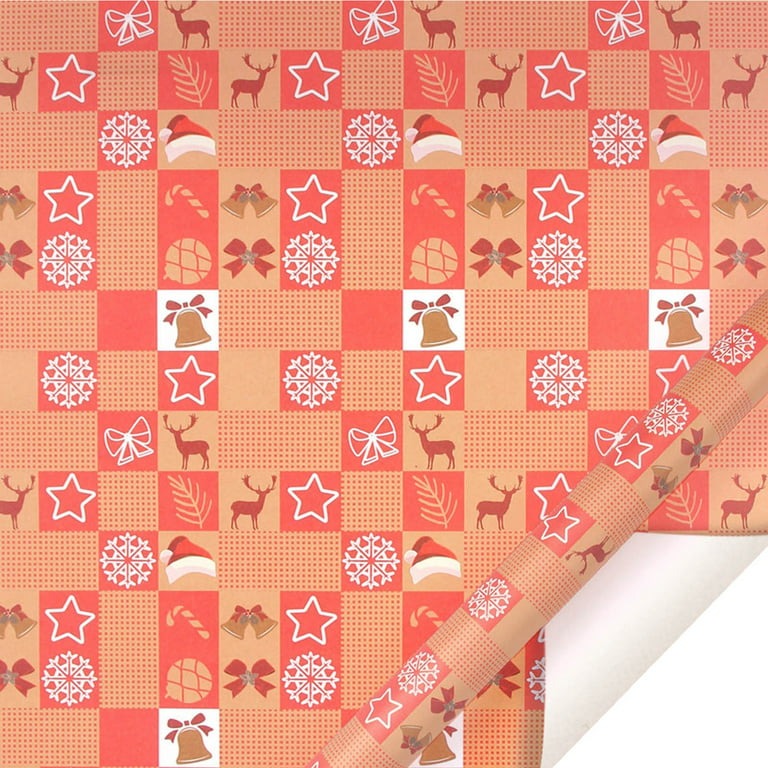 Cheerful Circles Wrapping Paper Christmas Beige Navy Orange Red Vibrant  Colors Bubbles Gift Wrap Holiday Modern Christmas Patriotic Wrapping 