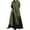 Army Green Dress, variant on Cotton Maxi Dress for Women Clearance Solid Retro Boho Clothing Beach Long Sleeve Button Tiered Ruffle Swing Vacation Summer Round Neck Sundress White