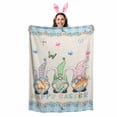 thumbnail image 2 of Throw Blanket Fleece Throw Blanket 50x80in, Happy Easter Gnomes Spring Flower Soft Lightweight Bed Blankets Retro Linen and Blue Lattice Fuzzy Couch Blankets for All Season, 2 of 9