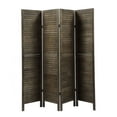 thumbnail image 2 of Cfowner Louvered Room Divider, 5.6 Ft Tall Folding Freestanding Privacy Screen, Foldable Room Dividers for Home, Office (4 Panel-Nature), 2 of 5