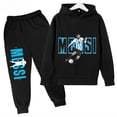 thumbnail image 3 of Conjunto de sudadera con capucha para niños de primavera, conjunto deportivo de 2 piezas, sudadera y pantalones, ropa para niños y niñas con estampado de Messi, ropa para bebés, 3 of 5