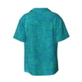 thumbnail image 7 of Picia Blue Green Glitter Men's Linen Shirts Short Sleeve Cuban Beach Shirts Casual Shirts Button Down Shirt for Men Beach Summer Wedding Shirt-4X-Large, 7 of 7
