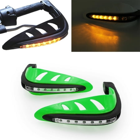 Headlight Brush Guard - Ediors Universal Motorcycle Led Light Handle Headlight Lamp Brush Bar Hand Guard Protector Cover (Green)
