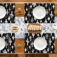 thumbnail image 7 of Retro Cactus Placemats Set of 4,Black and White Placemats Dining Table Mat Set,12x18 Washable Stain Resistant Wipeable Cloth Placemat for Kitchen Buffet Parties, 7 of 7