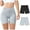 Underwear Panties for Women Gray, variant on ylioge Plus Size Silk Boxer Briefs for Women L-4X High Waisted Underwear Boy Shorts Ladies Casual Solid Lightweight No Show Panties