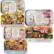 Dollhouse Miniature with Furniture, DIY Wooden Doll House Kit Box Theater Style 1:24 Scale Creative Room Idea Best Gift for Lover (Sakura Dreamland/Lucky Fair/Candy Adventure)
