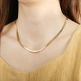 thumbnail image 2 of Vocoste Gold Tone 14K Gold Plated Flat Snake Chain Choker Necklace for Women 42cm Length, 2 of 6