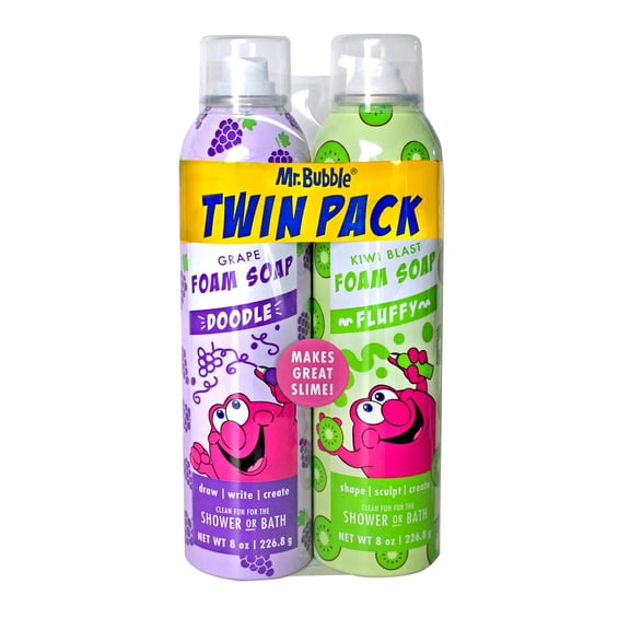 Mr. Bubble Foam Soap Twin Pack, Rotating Colors and Scents, 16 oz.