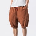 thumbnail image 3 of Chiccall Casual Linen Shorts for Men Loose 2026 Summer Fashion Cotton Beach Elastic Waist Drawstring Shorts with Pockets, 3 of 5