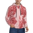 thumbnail image 2 of Uemuo Red Meat Pattern Men's Hoodie - Casual Pullover Hoodie with Kangaroo Pocket, Stylish Hooded Sweatshirt for Everyday Wear-Medium, 2 of 7