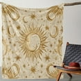 thumbnail image 3 of The Plush Fleece Blanket Featuring The Sun And Moon Rises, Adorned with Golden Stars, Offers Warmth And Comfort, Perfect for Home Decor. It Feels Like Stepping Into a Mysterious Dream, 3 of 6