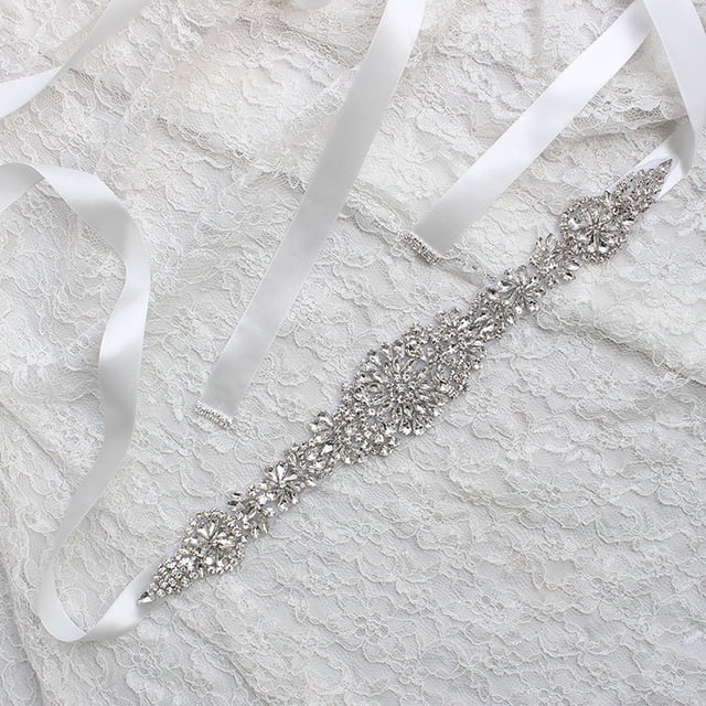 Ceinture de Mariée avec Strass pour Robe de Mariée, Ceinture en Cristal pour Robe de Soirée de Mariage