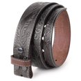 thumbnail image 1 of Ceinture Western Gravée - Cuir Pleine Fleur Véritable, 1 of 4