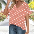 thumbnail image 2 of Vetsdori Women's Summer Casual Graphiced Short Sleeve Comfortable V-Neck Blouse Fashionable And Comfortable Tops, 2 of 6