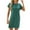 Green, variant on Diufon Summer Cotton Dresses for Women Casual Solid Color Dress Round Neck Short Sleeve Dress