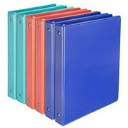 Comix 1'' Binders Basic 3 Ring-Binder 200 Sheets Capacity for US Letter Size, Color Assorted Binders, Pack of 6 (A2130AS-6)