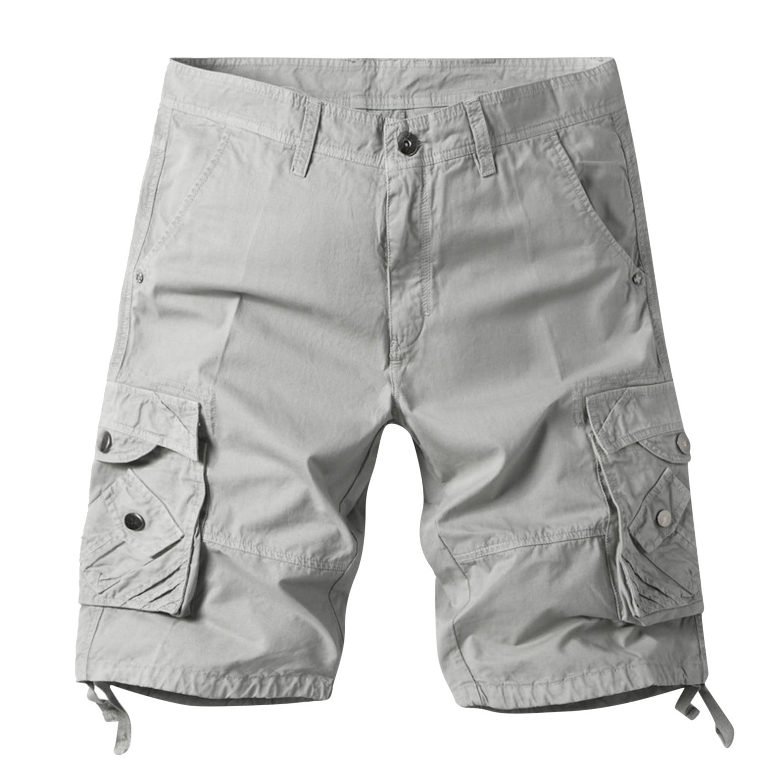 Akiihool Mens Cargo Shorts Men's Capri Pants Twill Elastic Below Knee ...