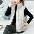 thumbnail image 6 of Women's Puffer Vest Lightweight Sleeveless Jacket Stand Collar Zip Up Quilted Coats Warm Winter Outdoor Casual Travel Hiking, 6 of 8