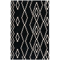 SAFAVIEH Studio Leather Jepson Geometric Area Rug, Black/Beige, 8' x 10'