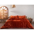 thumbnail image 4 of Vinsan International Ultra-Luxe Velvet Duvet Cover, Boho Bedding UO Comforter Donna Cover, 3 Pcs Set Rust Color Duvet Set, Velvet Bedding Set Full Size, 4 of 5