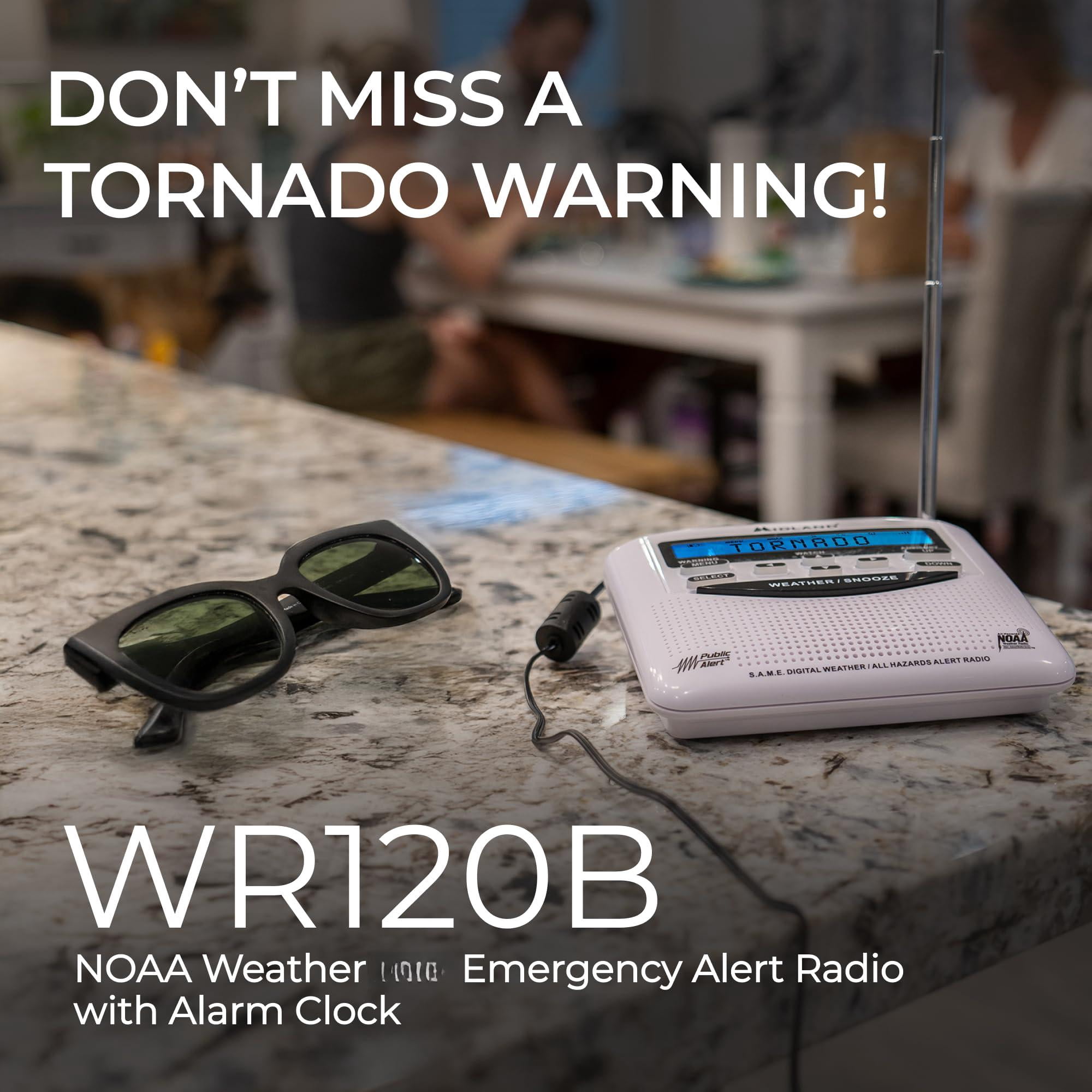 - Wr120b Noaa Emergency Weather Alert Radio Localized Programming  Trilingual Display 60+ Alerts Alarm Selectable Tone