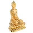 thumbnail image 2 of Estatua Inteprter Buda que ríe sentado sobre rana de dinero Decoración del hogar Oro, 2 of 6