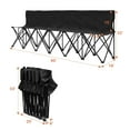 thumbnail image 2 of Costway Portable 6 Seats Folding Chair Bench Outdoor Sports Camping W/Carry Bag Black, 2 of 11