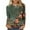 Army Green, variant on JTZGDY Cute Women Floral Shirts Dressy Casual Summer 3/4 Length Sleeve Crewneck Basic Tunic Tees Tops Lightweight Cotton Pullover Blouse Fashion Ladies 2025 Outfit Clothes Army Green L