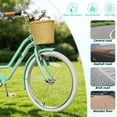 thumbnail image 3 of Korimefa 24 inch Beach Cruiser Bike, Comfortable City Bicycle with Shimano 7-Speed Gearing, Front & Rear V-Brakes, Basket & Rear Rack, for Teen Girls Ages 7+, Green, 3 of 13
