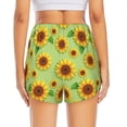 thumbnail image 4 of Xecao's Sunflower Leaves for a double-layer running short for women, perfect for gym, tennis, and more, featuring a convenient pocket., 4 of 9