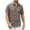 Khaki, variant on Chiccall Mens Cotton Linen Button Down Shirts Casual Solid Short Sleeve Summer Beach Shirts Tops Beige