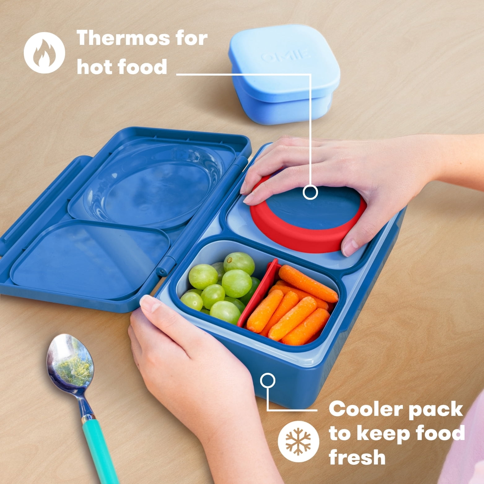 OmieBox UP is an Insulated Bento Lunch Box with a 12oz Thermos - Cosmic Blue by OmieLife