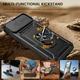 thumbnail image 4 of for iPhone 15 Plus Case with Screen Protector - Slide Camera Cover Protective Phone Case with Ring Stand, Heavy Duty Shockproof Rugged Bumper for iPhone 15 Plus Accessories Black, 4 of 15
