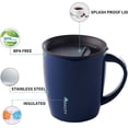 thumbnail image 4 of Insulated Coffee Mug Stainless Steel Coffee Mug with Lid Handle Double Wall Vacuum Travel Mug Camping Tumbler Cup Men Women 12 oz (Blue), 4 of 4