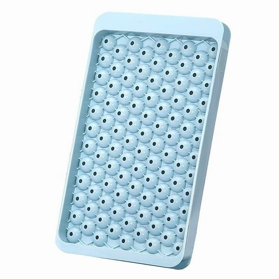 (Blue) Mini Ice Cube Tray 104 Holes Round Ice Ball Molds Tiny Crushed Ice Tray for Chilling Drinks Coffee Juice Tools Silicona BPA Free