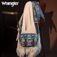 thumbnail image 3 of Bandolera Wrangler Boho Aztec para mujer, azul marino con correa para guitarra, 3 of 6