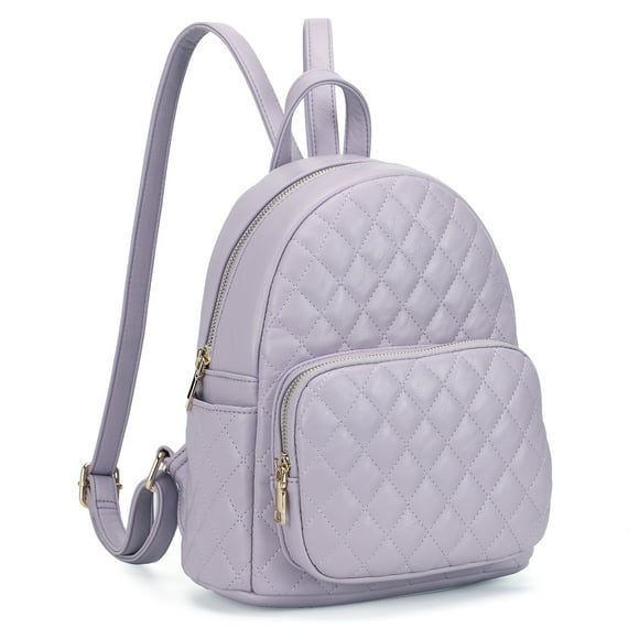 KL928 Sac à Dos Matelassé Mini pour Femmes Sac à Dos en Cuir PU Sac à Main Petit Sac de Jour Décontracté pour Dames