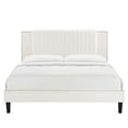 thumbnail image 4 of Modway Zahra Channel Tufted Performance Velvet Twin Platform Bed in White, 4 of 8