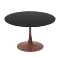 thumbnail image 4 of LeisureMod Modern 35" Round Dining Table with MDF Top and Wood Transfer Steel Pedestal Base in Cherry Finish, 4 of 9