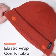 AONIJIE Merino Wool Blend Double Layer Knit Winter Hat - Classic Knit Cuffed Beanie Hat Skull Caps for Men and Women(A: Grey)