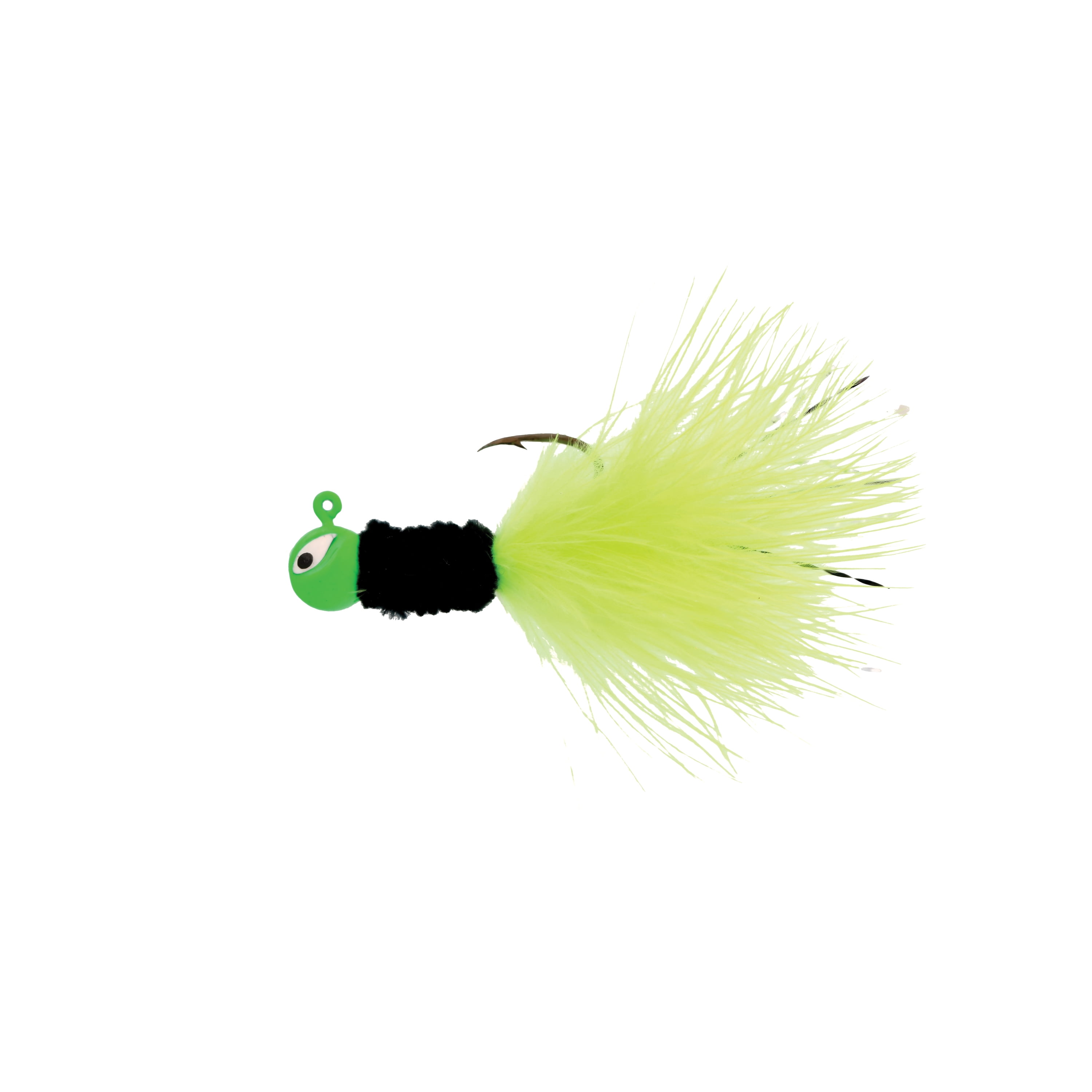 Eagle Claw Marabou Pro-V Crappie Jig –1/16 oz - Chartreuse/Black