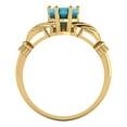 thumbnail image 4 of 1.06 ct Heart Cut Simulated Turquoise Claddagh 18K Yellow Gold Womens Engagement Ring, 4 of 5
