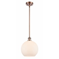 516-1S-AC-G121-10 Innovations Lighting Athens - 1 Light Stem Hung Mini Pendant In Industrial Style-13 Inches Tall and 10 Inches Wide-Antique Copper