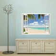 thumbnail image 3 of IDEA4WALL Wall Murals Fake White Window with Green Sea and Palm Leaves Removable Wallpaper Peel and Stick Wall Stickers - 36x48 inches, 3 of 4