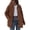 Brown, variant on Faux Suede Jacket Women Fall Fashion Leather Jackets Long Sleeve Button Down Winter Coats Shackets Outerwear