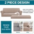thumbnail image 4 of Thick Stretch Jacquard Sofa Cover For 3 Cushions Sofa (Sofa, Sand), 4 of 7