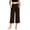 Coffee#44, variant on YOIAVAIOY Women's High Waisted Cropped Wide Leg Yoga Pants Casual Loose Capri Trousers with Pockets Army Green S