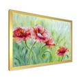 thumbnail image 2 of Designart 'Red Blossoming Poppies Over Wild Green II' Traditional Framed Art Print, 2 of 4